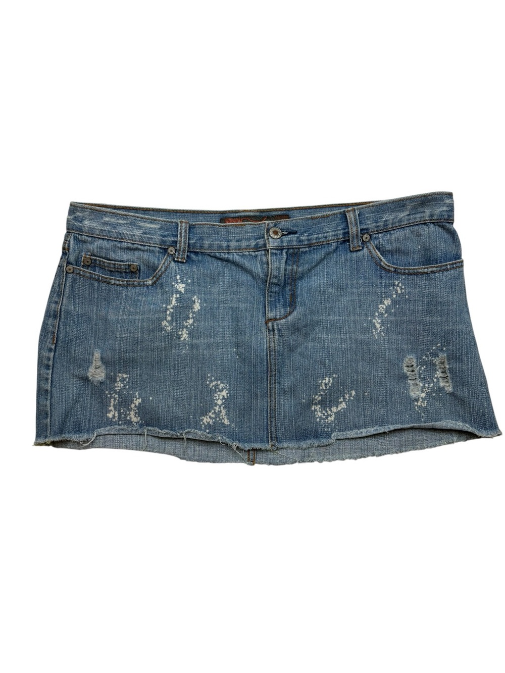 wetseal y2k xl micro Distressed Denim Mini Skirt blue grunge preppy